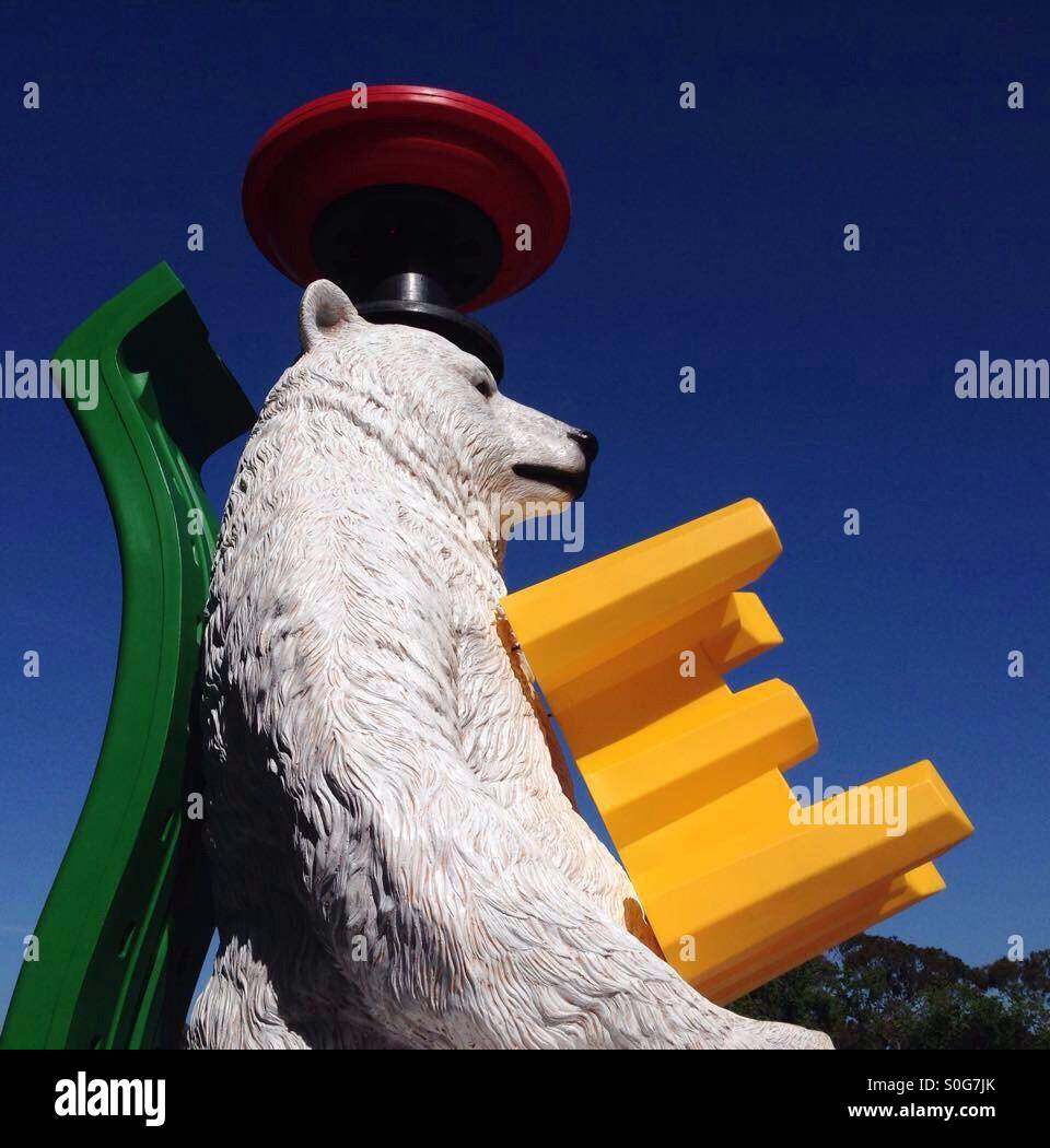 Artwork sculpture of polar bear - Smartphone Captured Stock Image