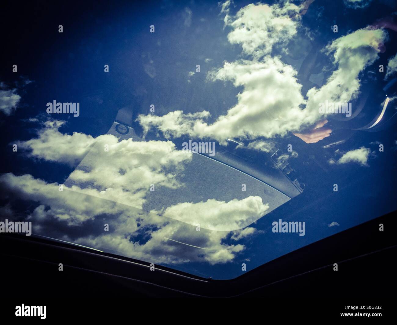 Through car roof Stock Photo Alamy