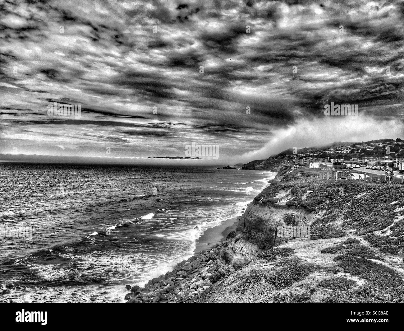 Ocean and fog Black and White Stock Photos & Images - Alamy
