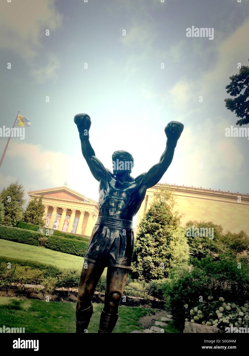 Rocky statue at Philadelphia Museum of Art, Pennsylvania Stock Photo