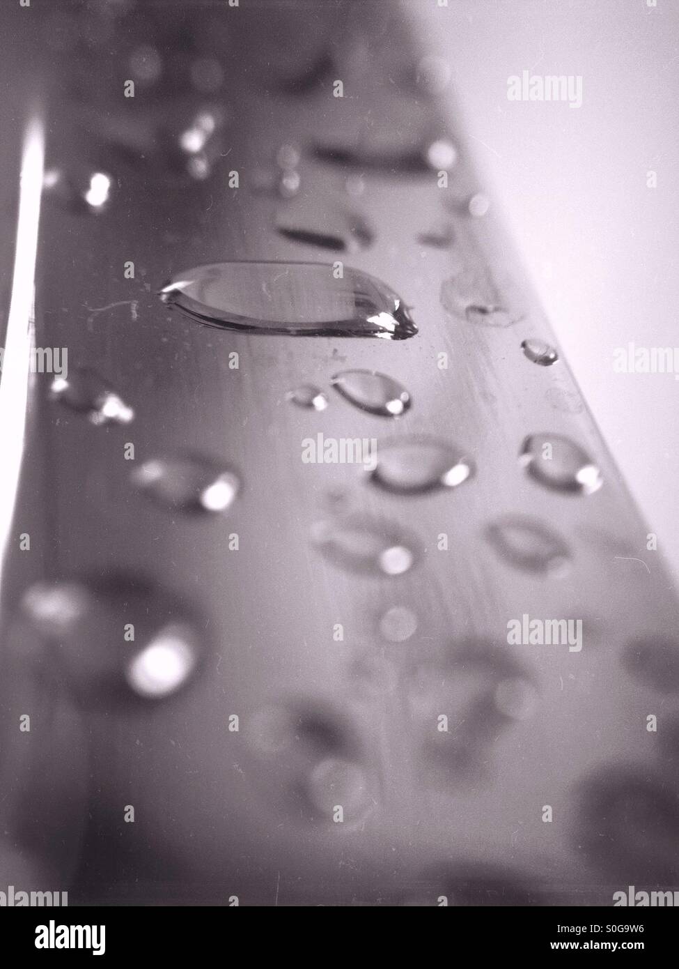 Water drops on a chrome towel rail - Smartphone Captured Stock Image