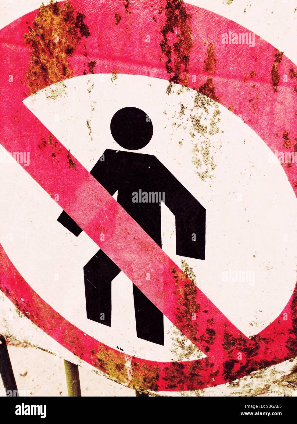 No entry - Smartphone Captured Stock Image