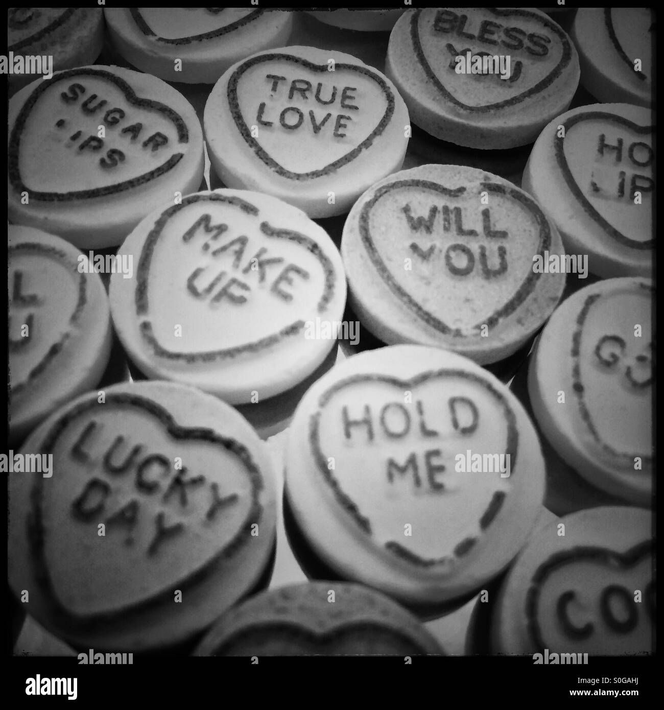 Love heart sweets. - Smartphone Captured Stock Image