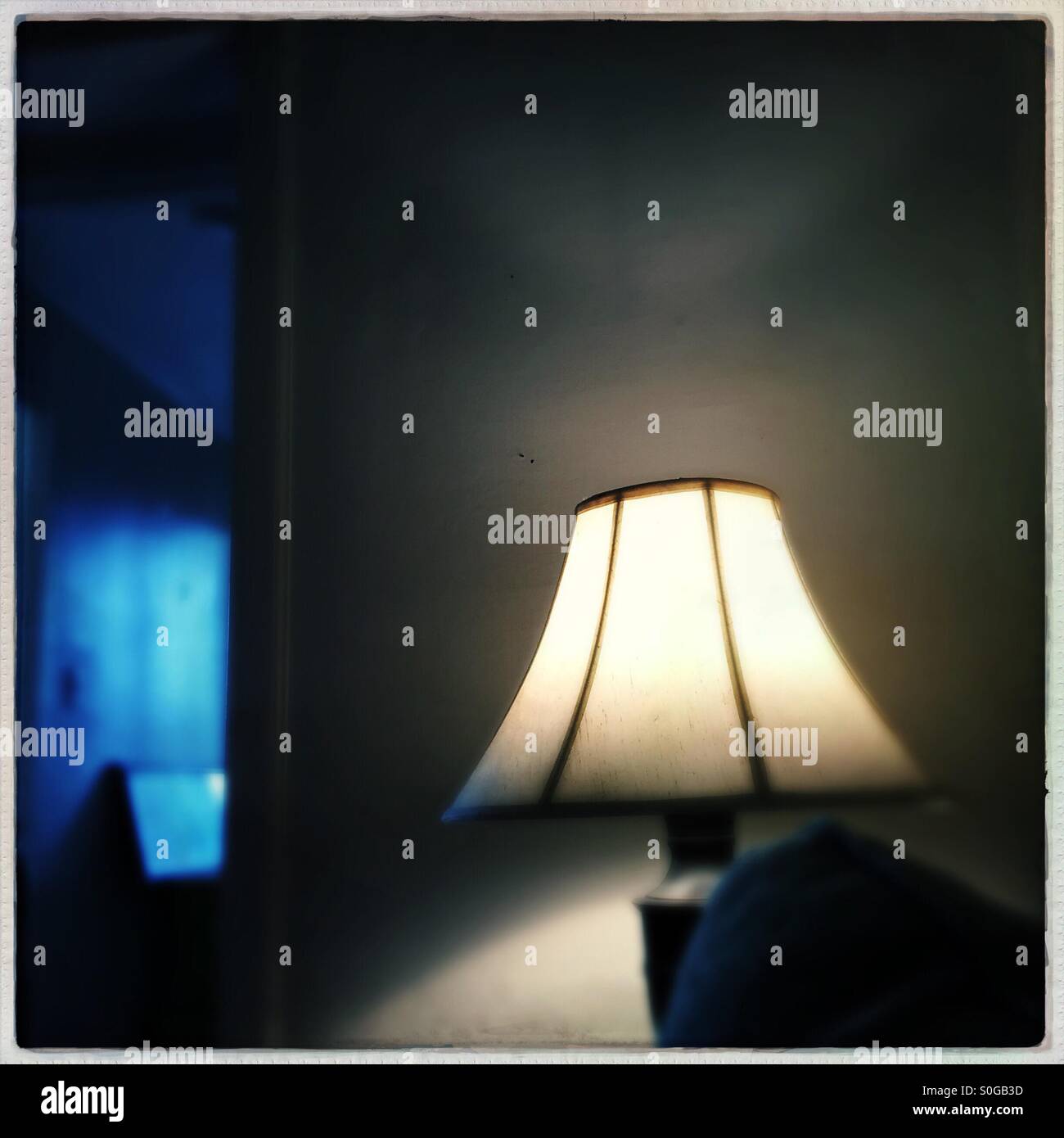 Lamp in Dark Room Stock Photo Alamy