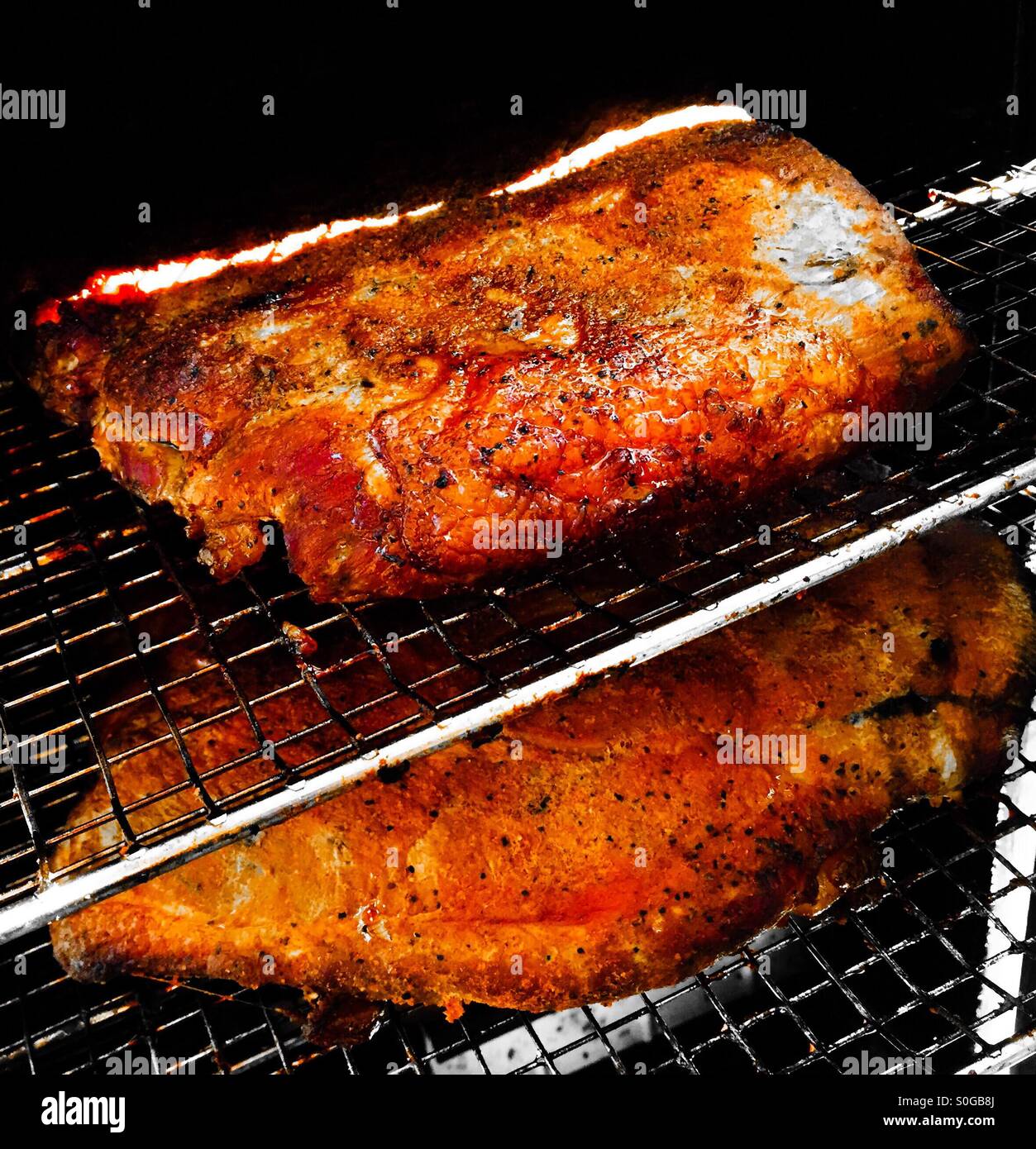 Hickory smoked pork ribs hi-res stock photography and images - Alamy