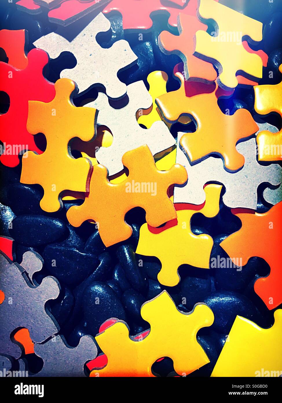 Interlocking Puzzle pieces Stock Photo Alamy