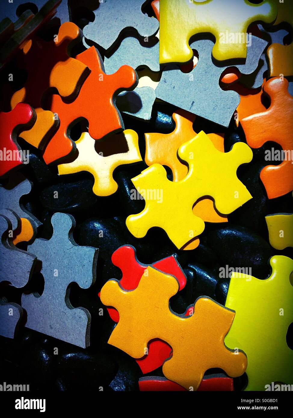 Interlocking Puzzle pieces Stock Photo Alamy