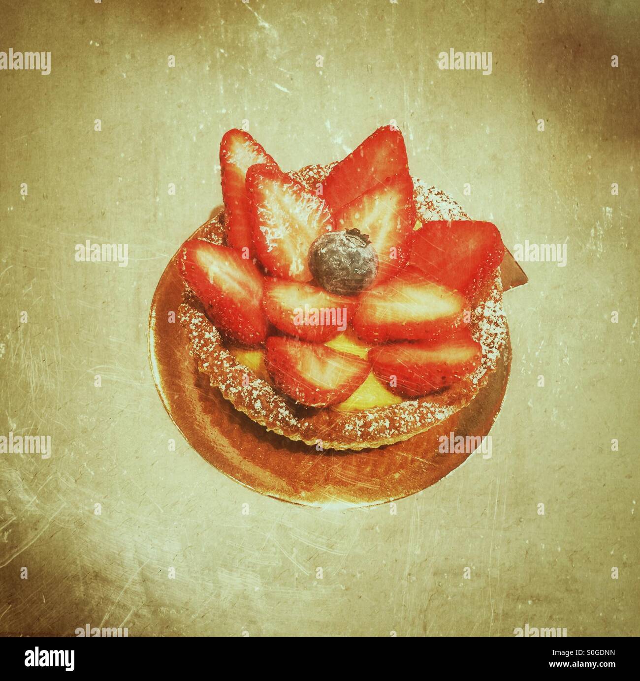 Strawberry mini pie - Smartphone Captured Stock Image