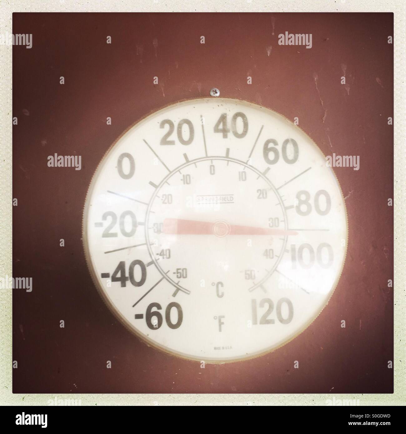 A temperature gage. - Smartphone Captured Stock Image