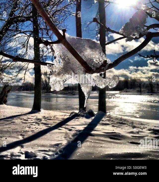 Ice perching Stock Photo