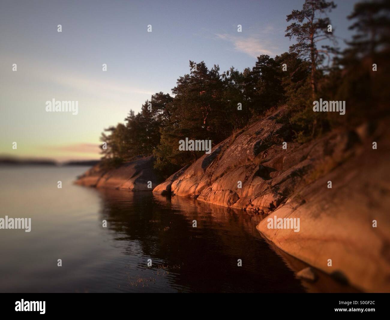 Typical Stockholm archiepelago coast line - Smartphone Captured Stock Image