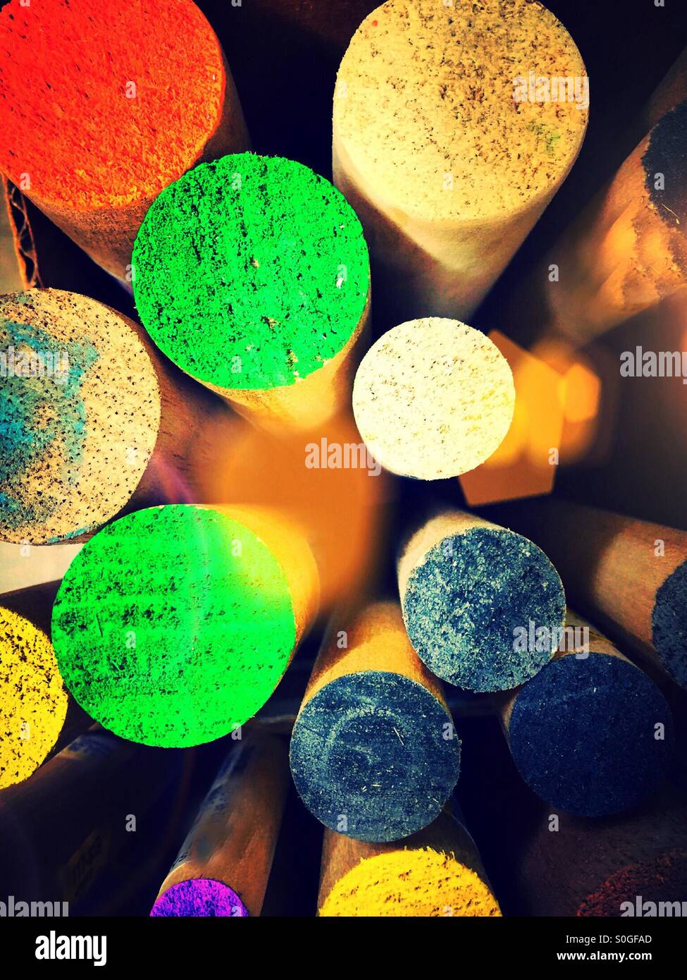 Colorful Wooden dowels Stock Photo