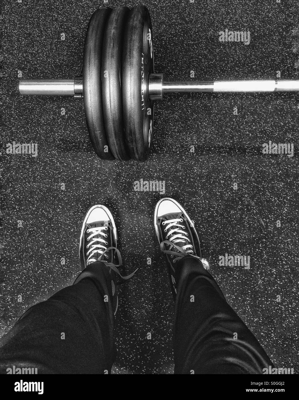 Deadlifts at the gym Stock Photo