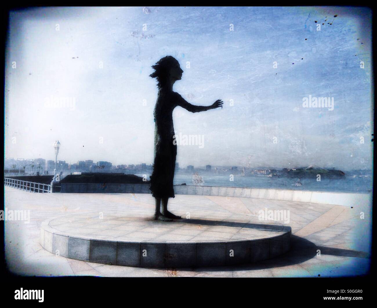 Sculpture in Gijon, Asturias - Spain - Smartphone Captured Stock Image