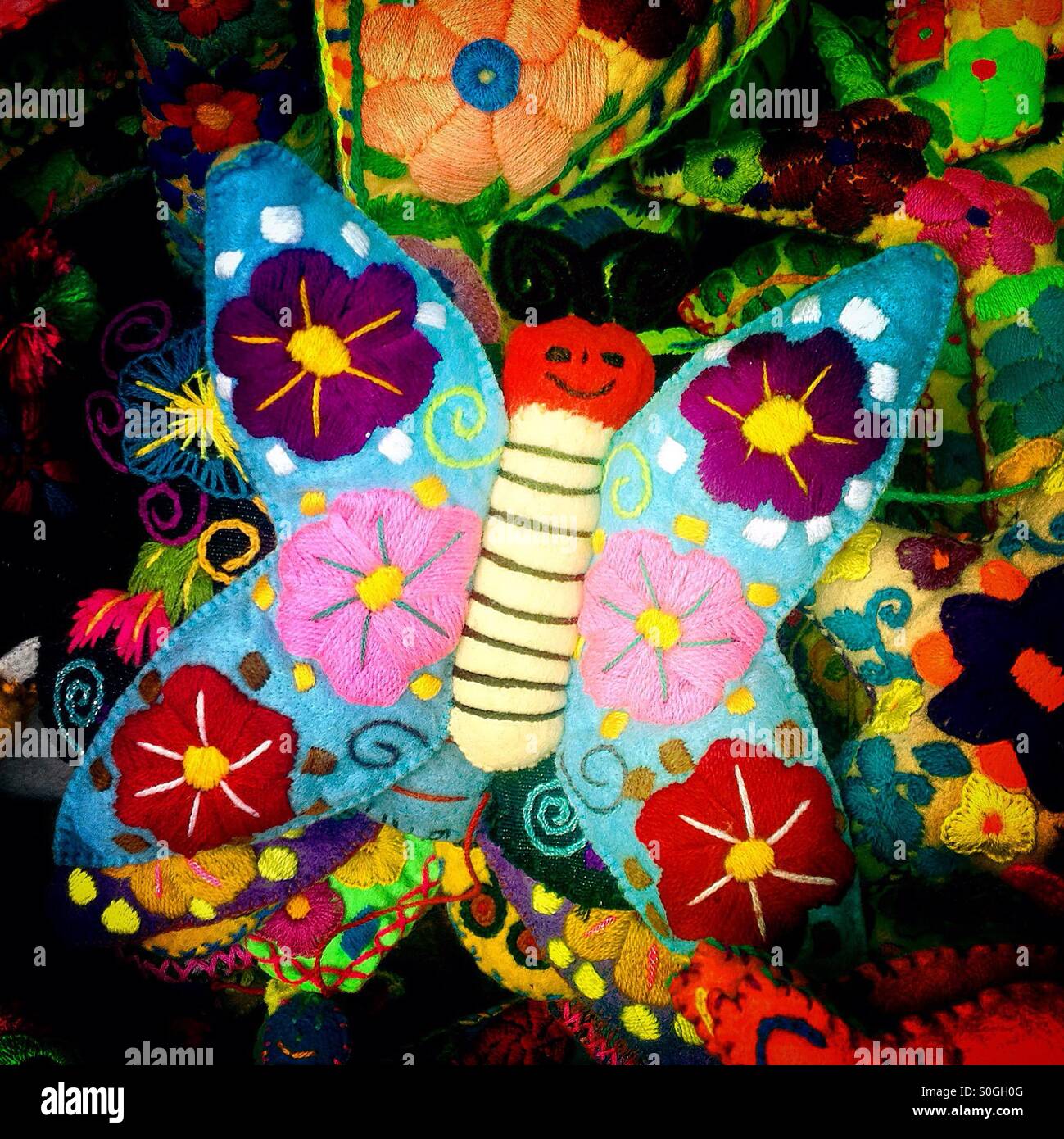 A butterfly doll made by Chamula indigenous of Chiapas, Mexico - Smartphone Captured Stock Image