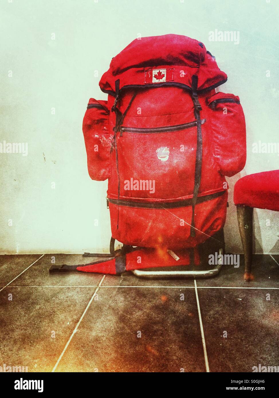 Canadian backpacker globe trotter - Smartphone Captured Stock Image