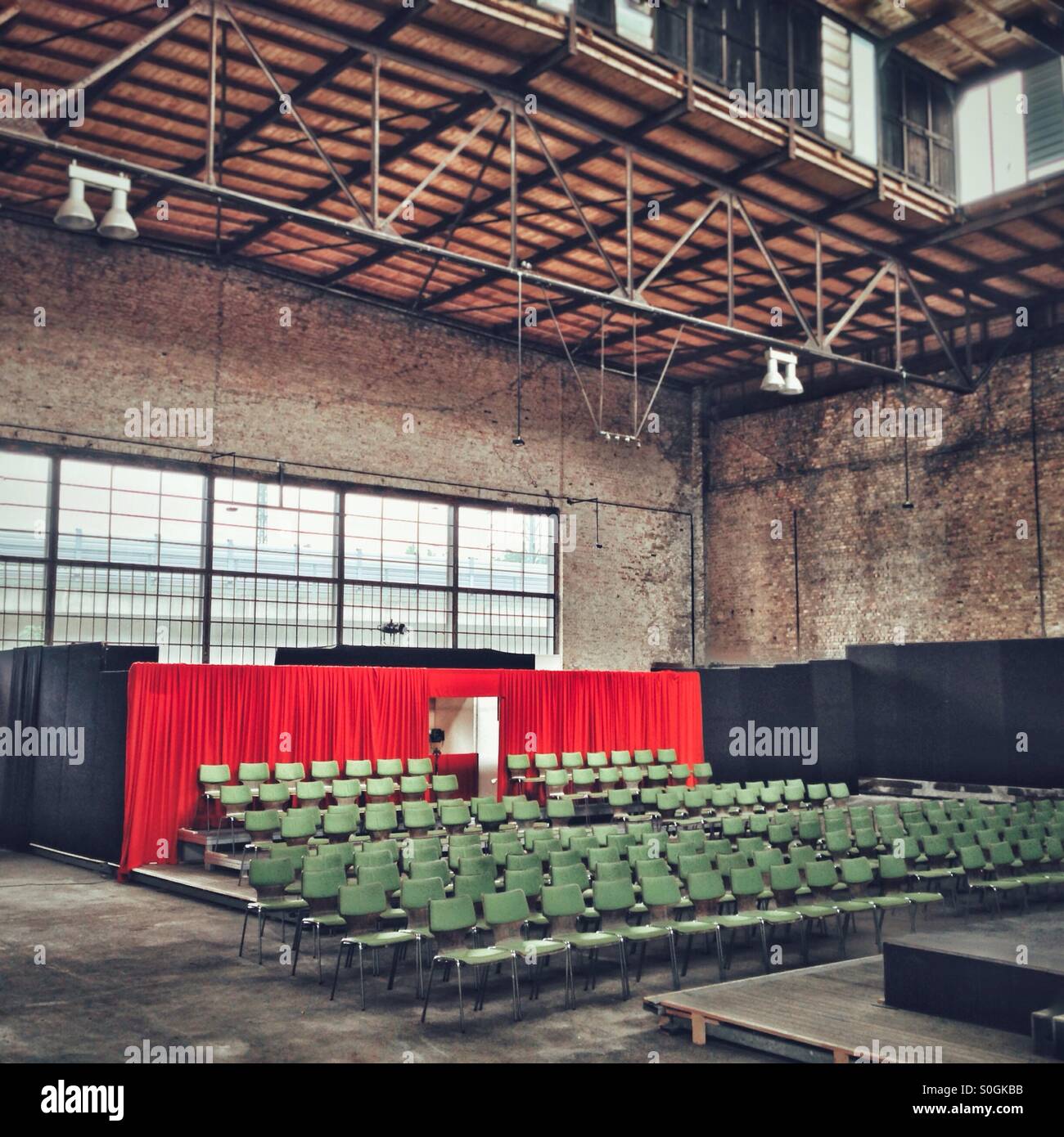 Green seats - Smartphone Captured Stock Image