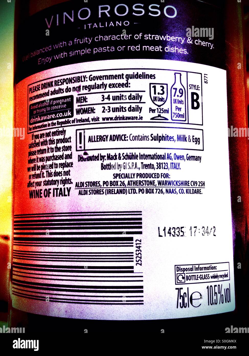 Drink Responsibly Advice Label Stock Photo