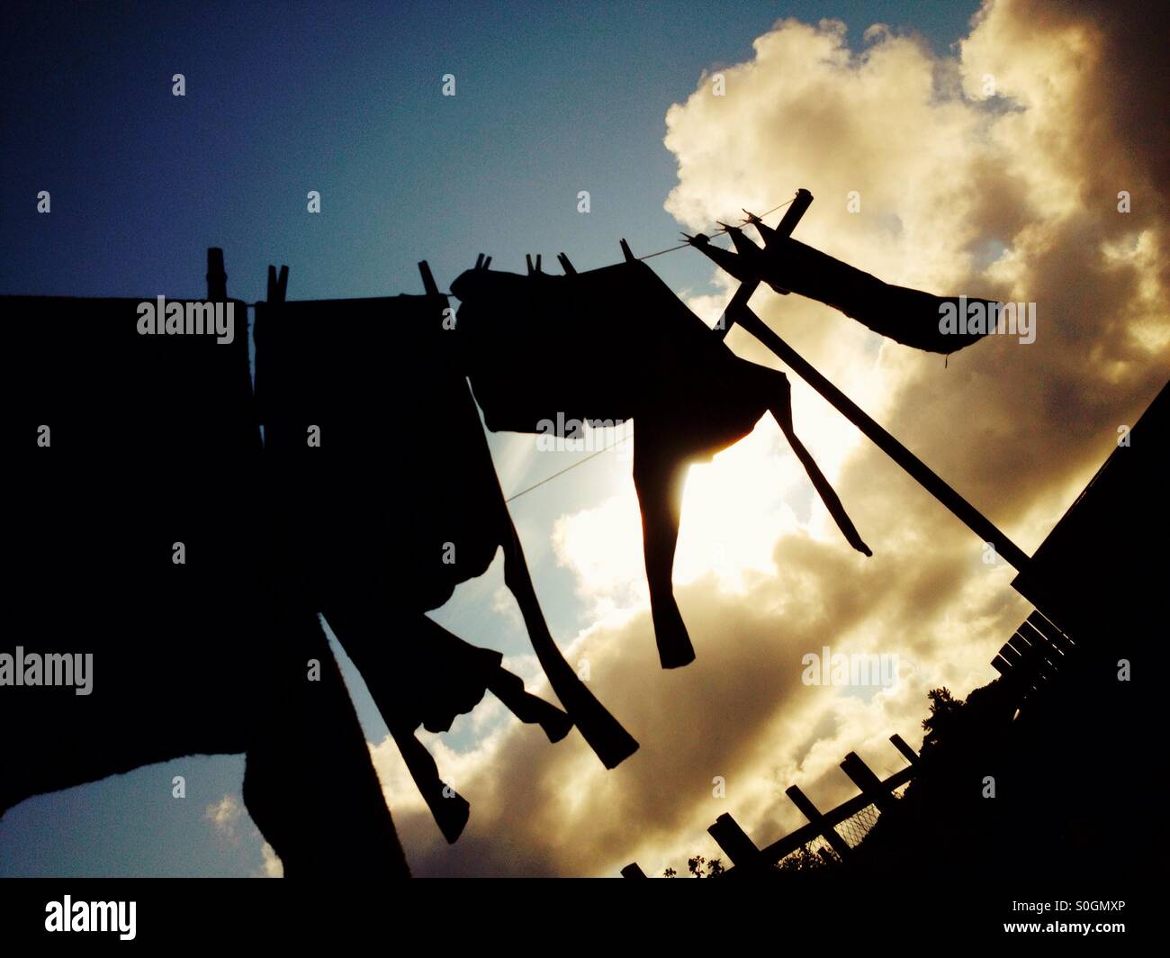 Washing Line Drying - Smartphone Captured Stock Image