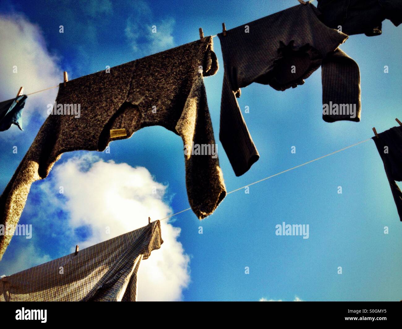 Laundry drying - Smartphone Captured Stock Image