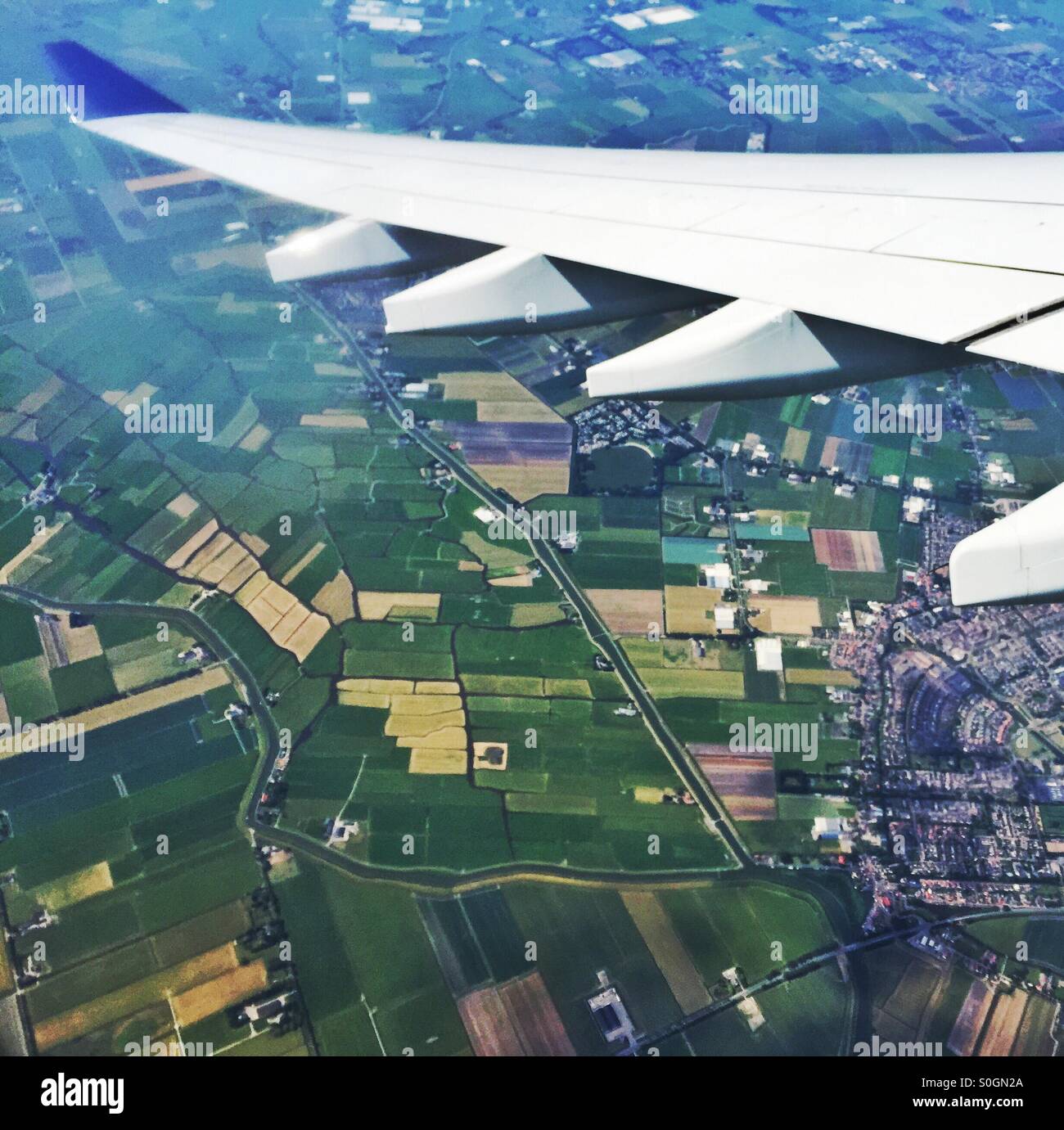 Holland fields from the air - Smartphone Captured Stock Image