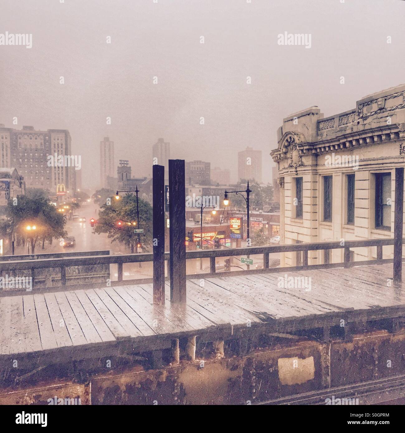 Rainy day in Chicago Stock Photo Alamy