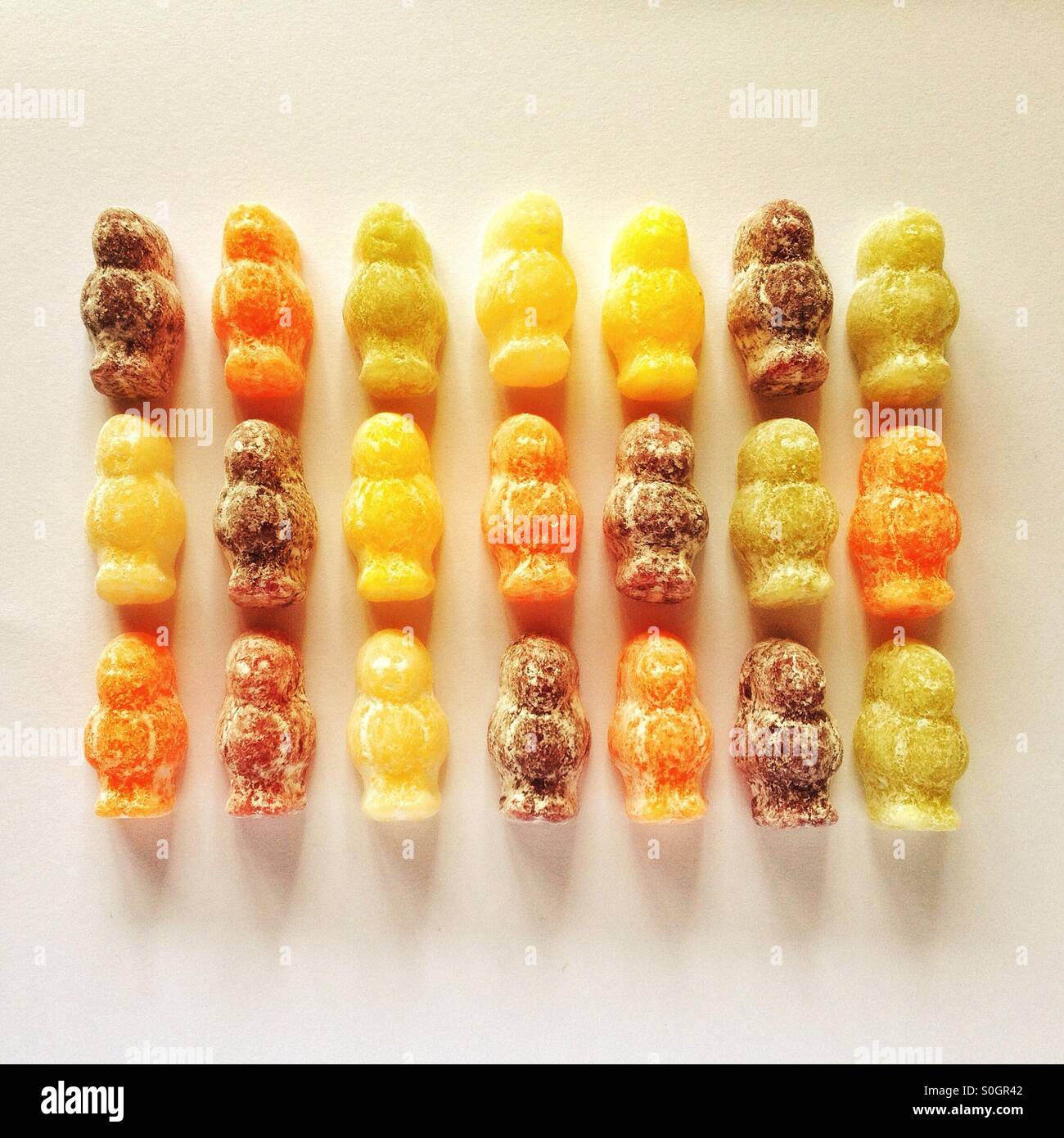 Twenty one Jelly babies - Smartphone Captured Stock Image