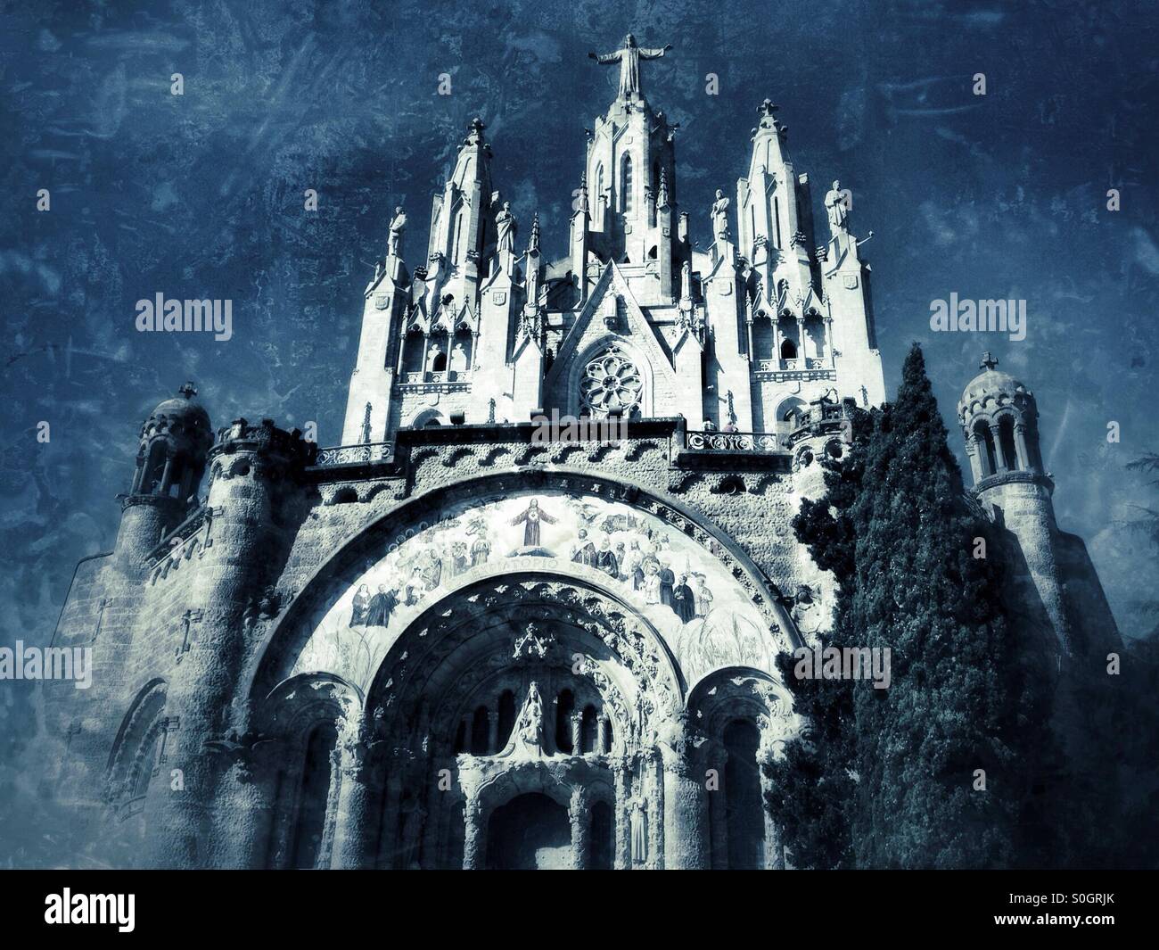 Expiatory Church of the Sacred Coeur of Jesus in Barcelona, Spain Stock Photo