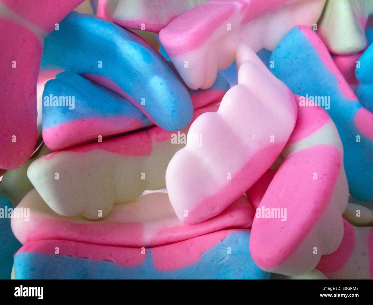 Colorful candies with teeth shape - Smartphone Captured Stock Image