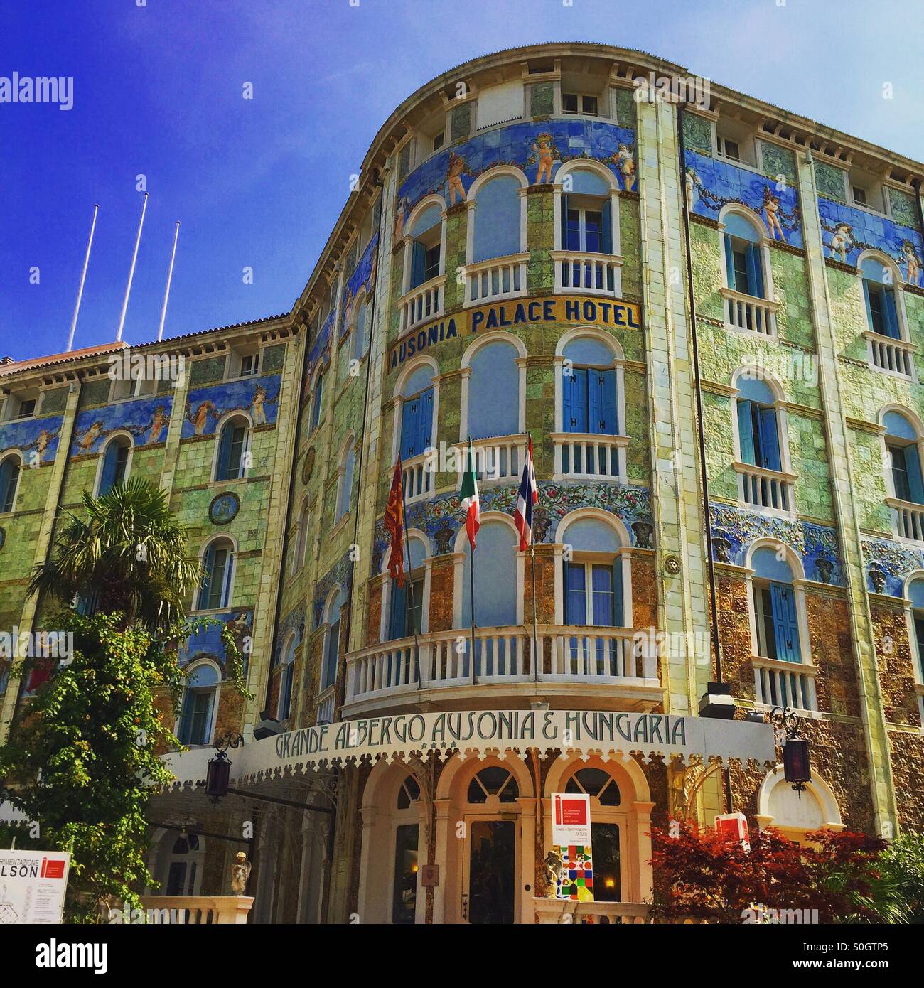 Art nouveau hotel in lido Stock Photo