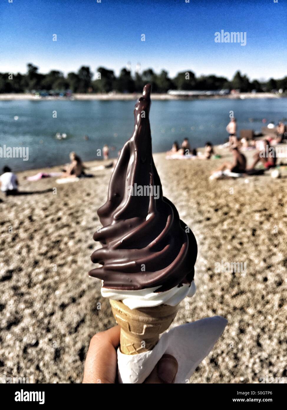 Ice cream ice cream cone, beach Stock Photo Alamy