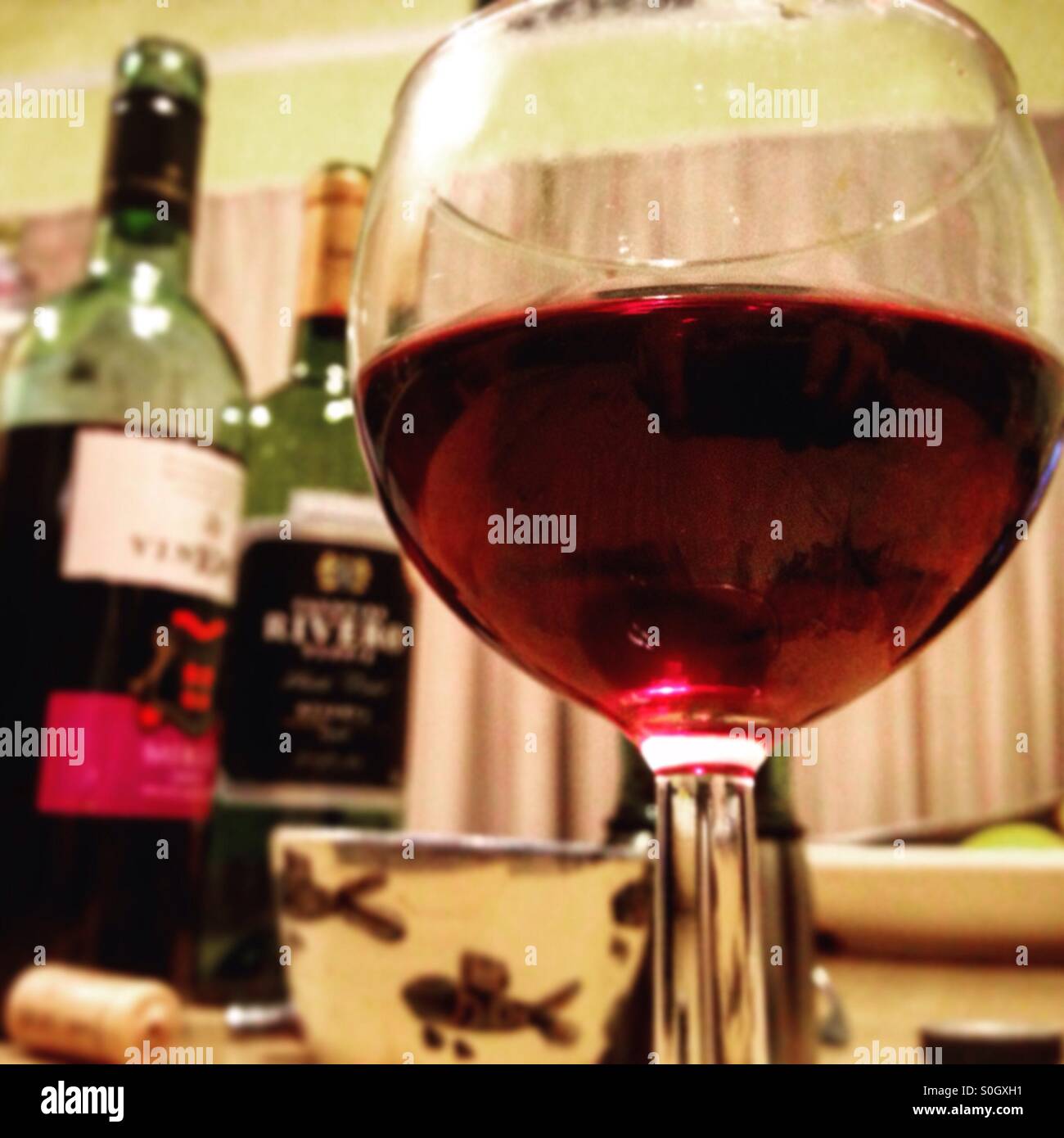 Red glass bottles hi-res stock photography and images - Alamy