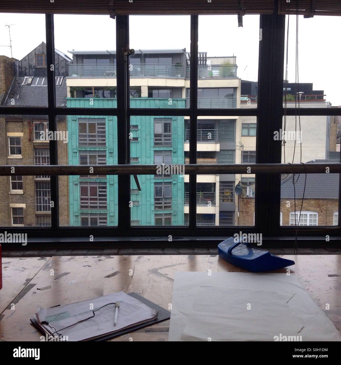 Urban View from a Studio in Shoreditch, London Stock Photo