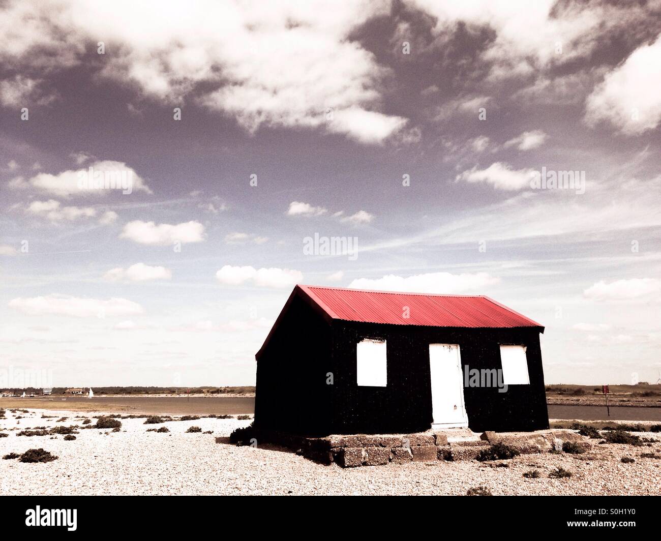 Hut at Rye Harbour - Smartphone Captured Stock Image