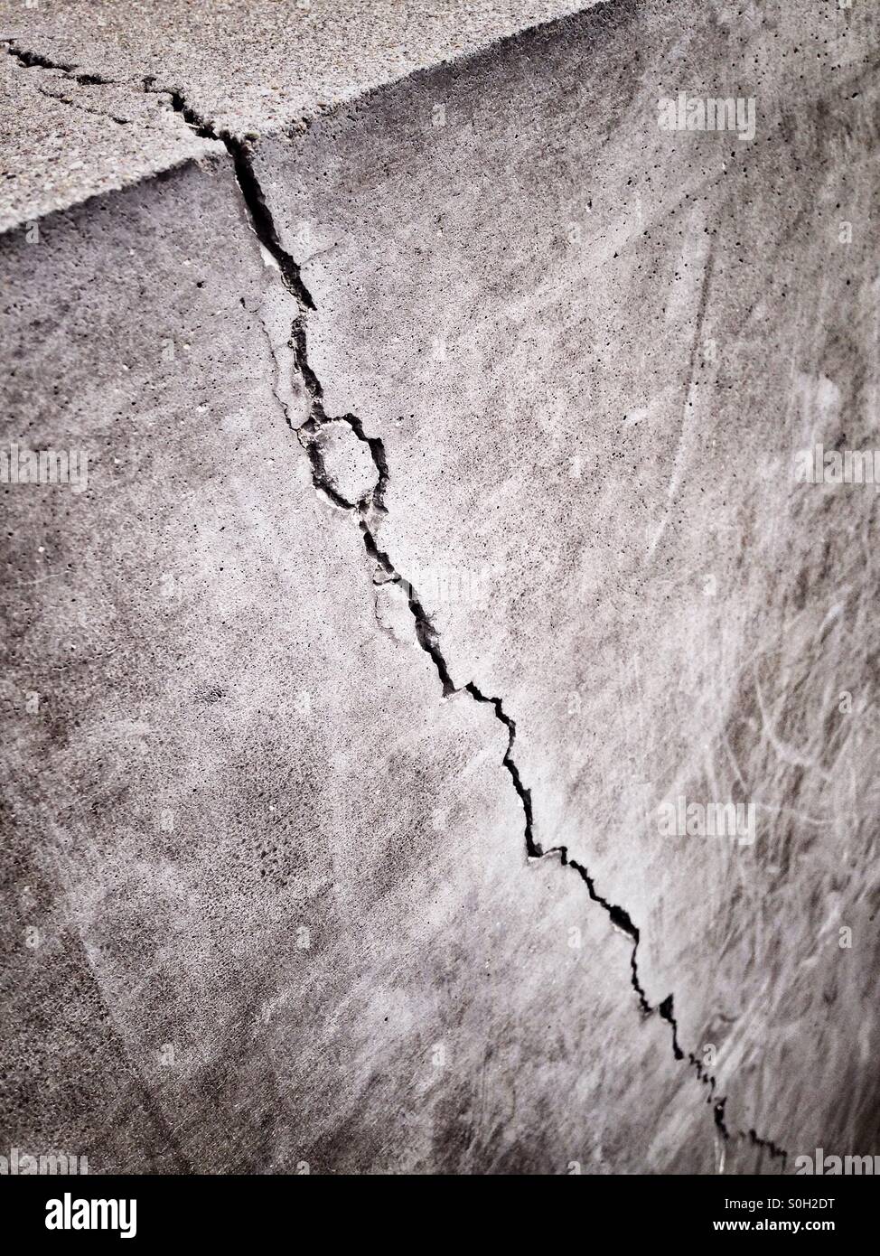 Crack in a pillar of the holocaust memorial in Berlin Germany - Smartphone Captured Stock Image