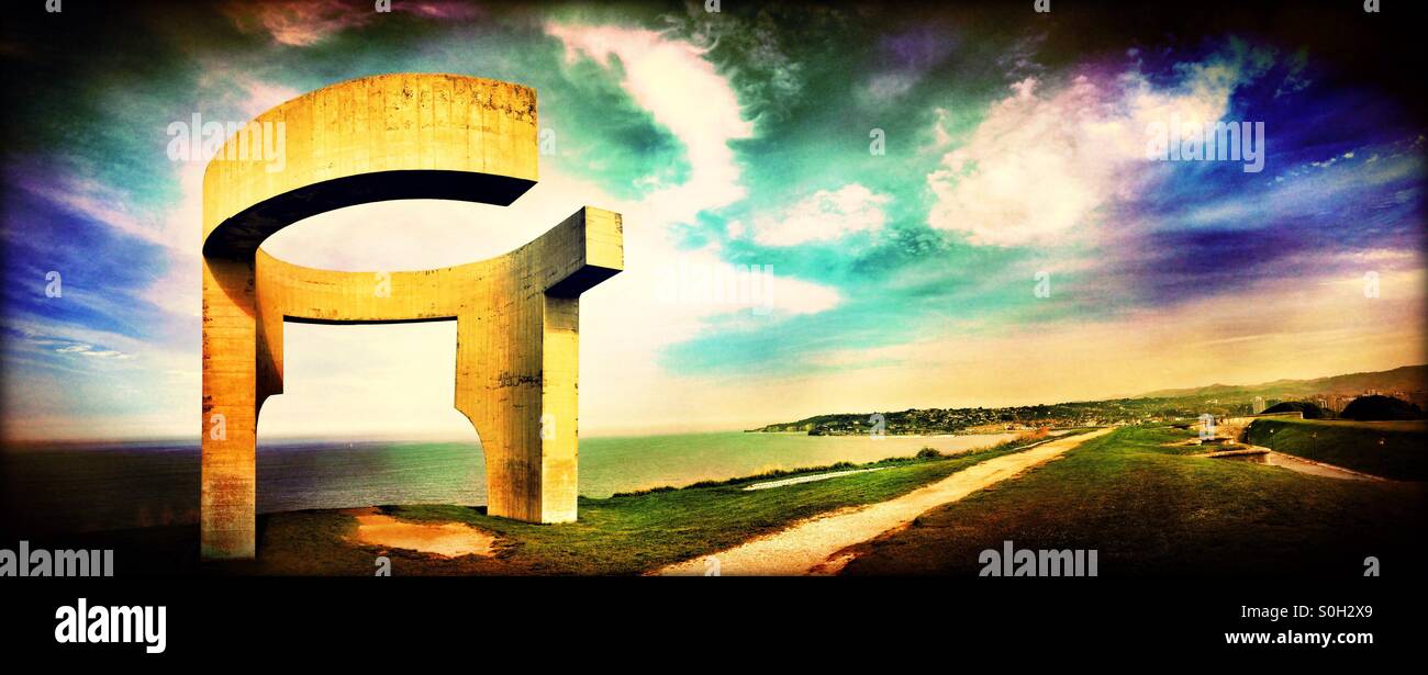 Eulogy of the Horizon in Gijon, Asturias, Spain - Smartphone Captured Stock Image