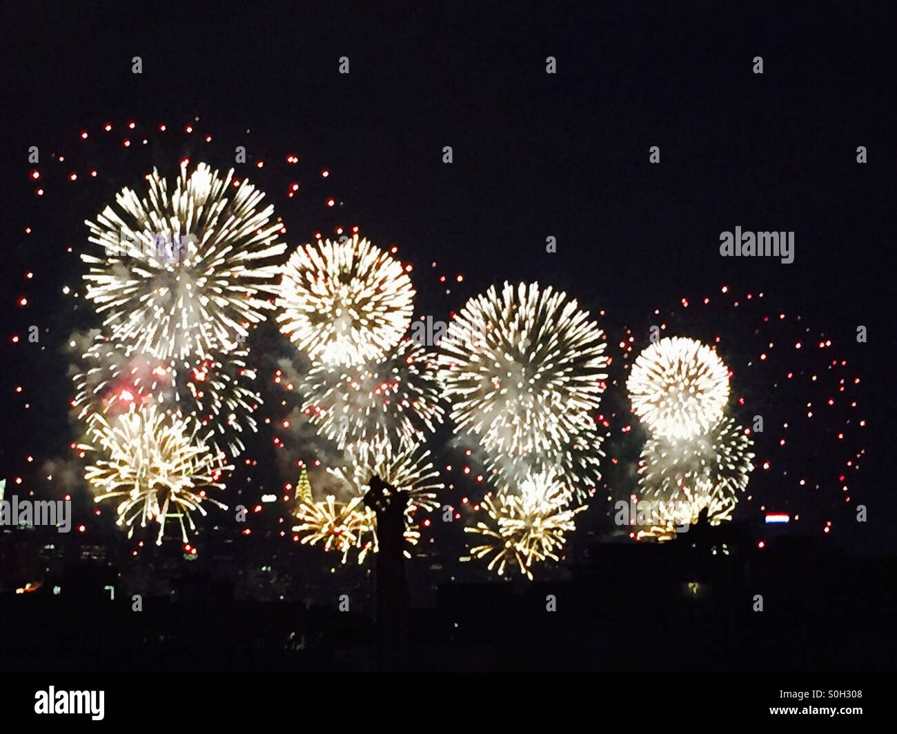 Macy's fireworks forth of july NYC Stock Photo