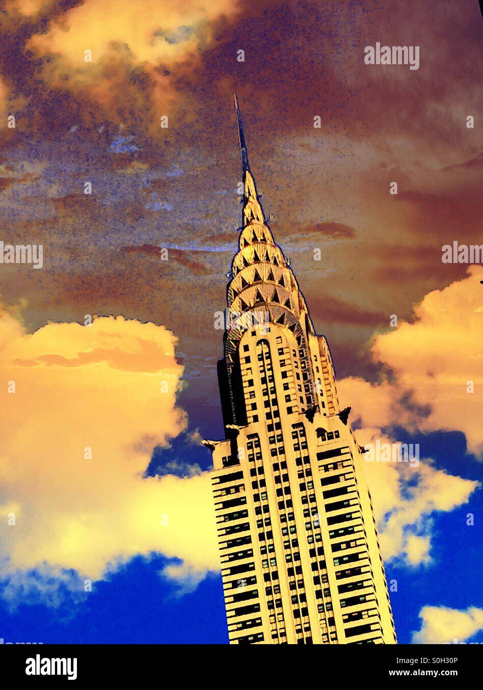 Iconic Chrysler building in New York City, USA - Smartphone Captured Stock Image