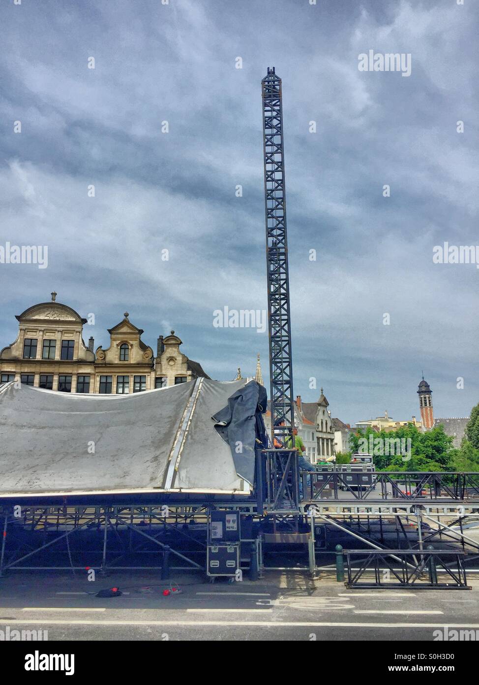 Building a stage - Smartphone Captured Stock Image