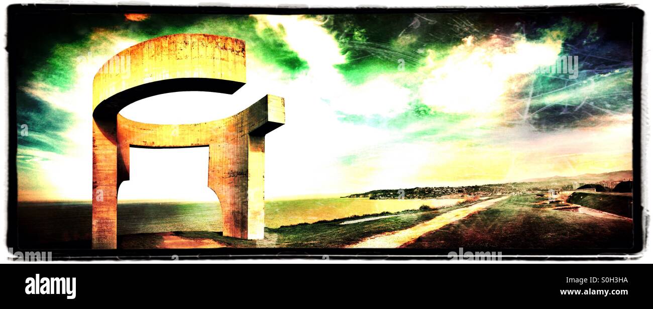 Eulogy of the Horizon in Gijon, Asturias, Spain - Smartphone Captured Stock Image