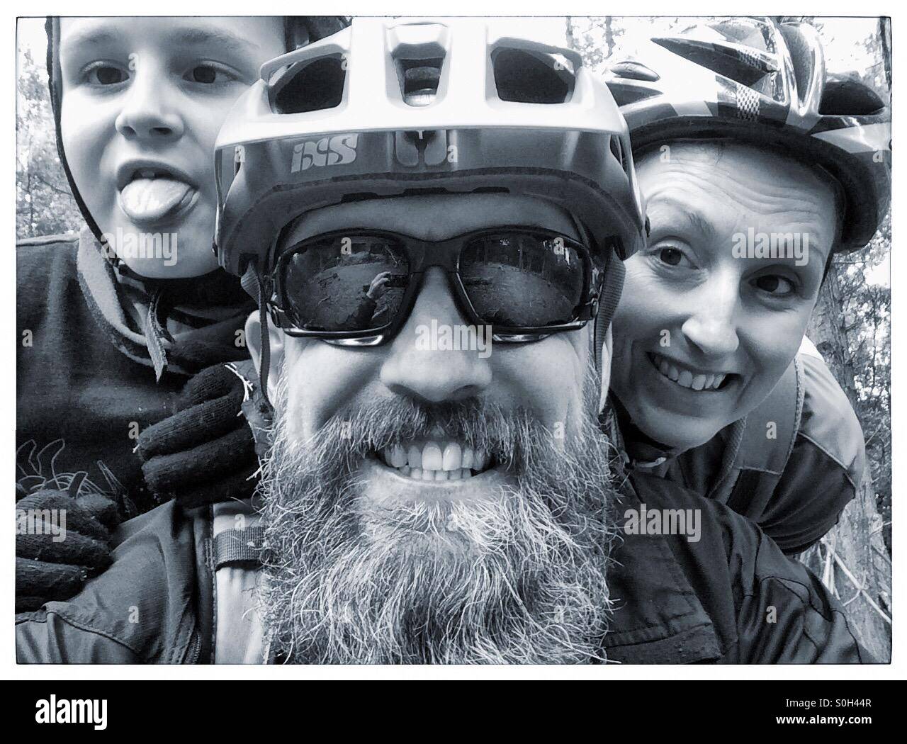 Family bike ride Stock Photo