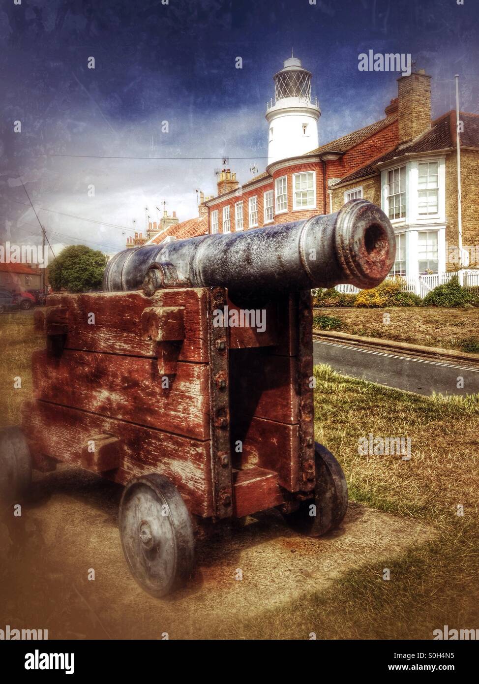 Cannon on St James' Green, Southwold, Suffolk, England. - Smartphone Captured Stock Image