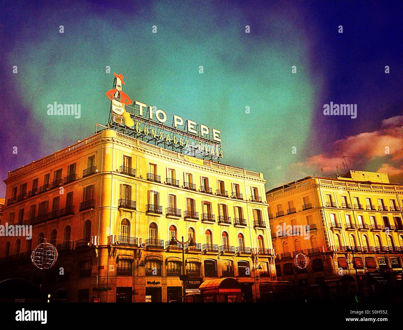 Tio Pepe building in Madrid, Spain Stock Photo