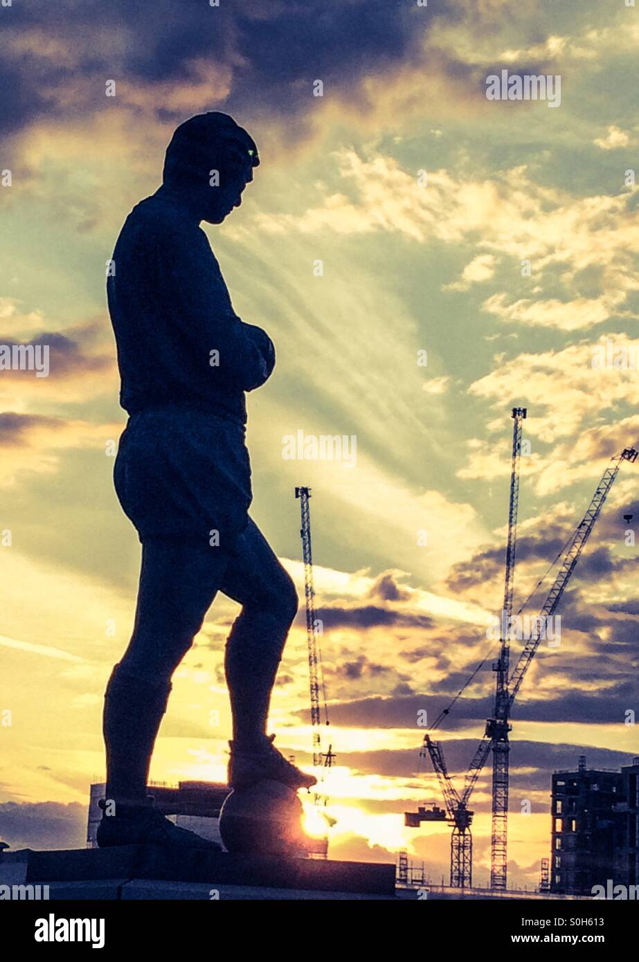 Bobby Moore statue Wembley - Smartphone Captured Stock Image