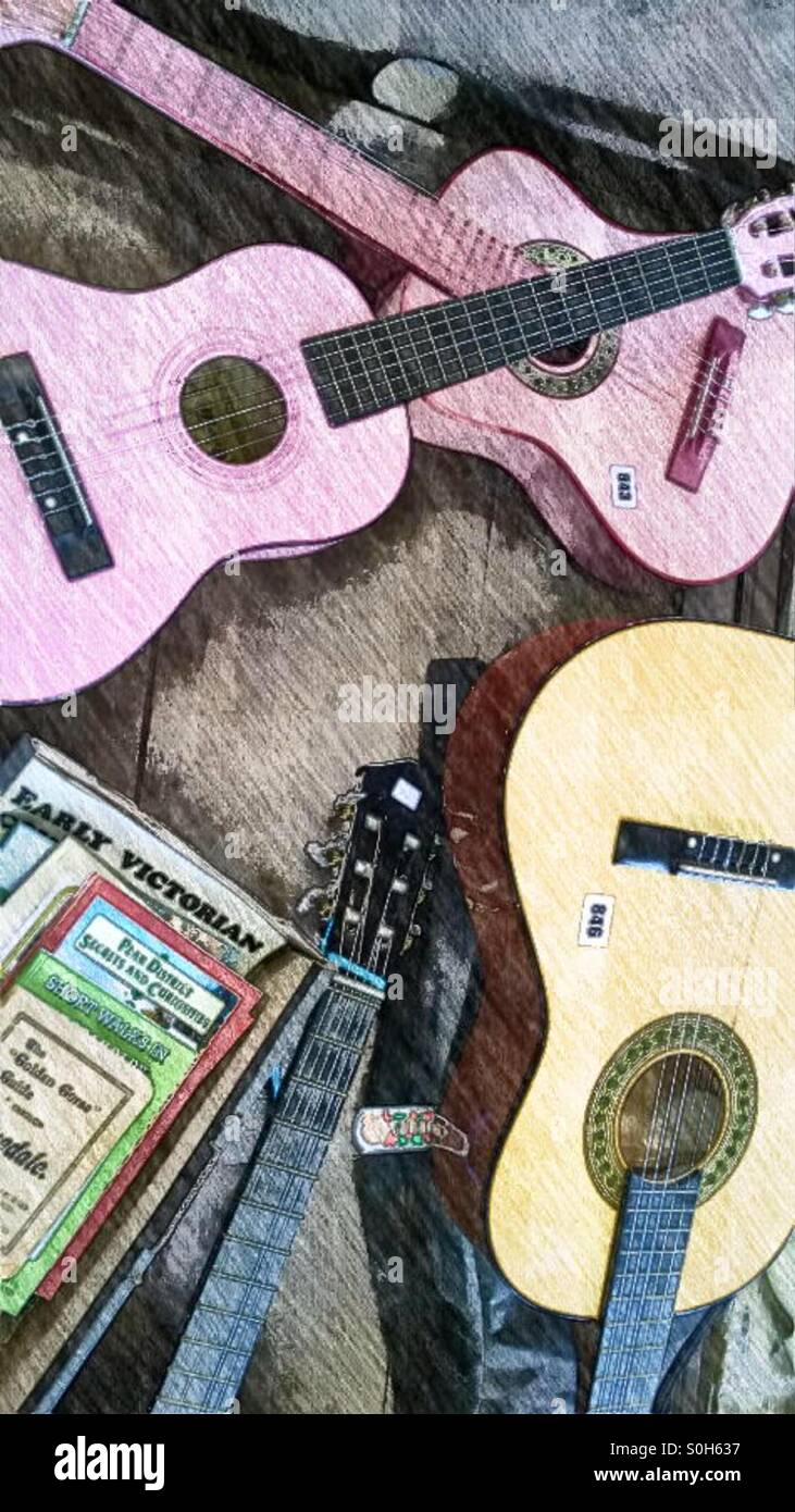 Guitars At Auction Stock Photo Alamy