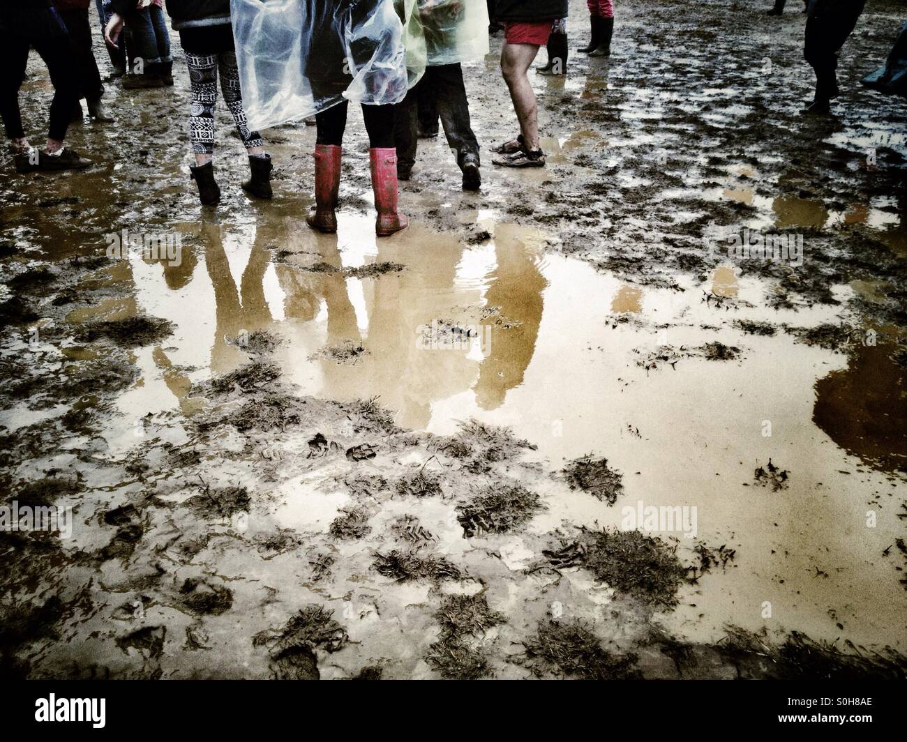 Muddy music festival - Smartphone Captured Stock Image