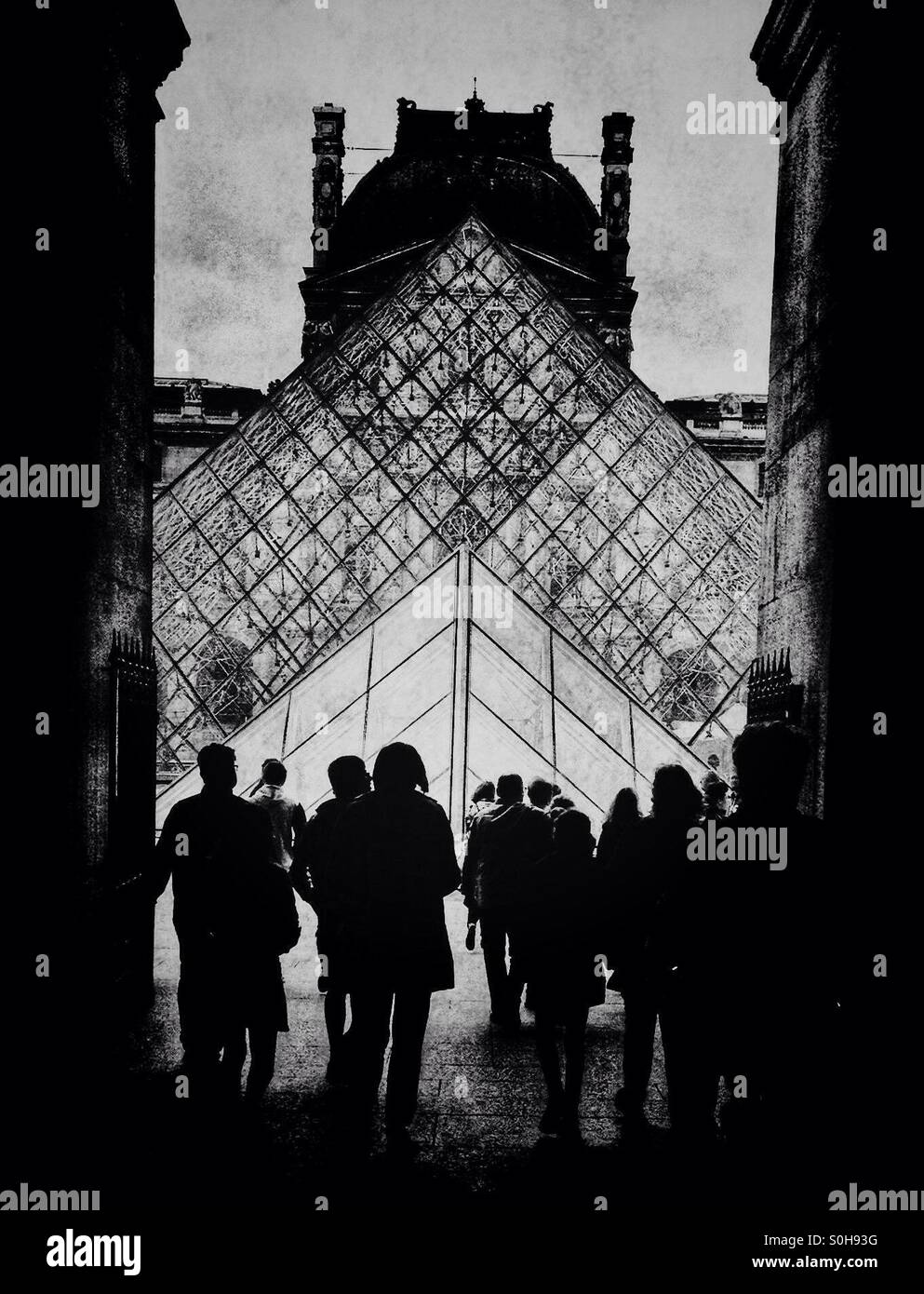 Entrance to the Louvre museum in Paris - Smartphone Captured Stock Image