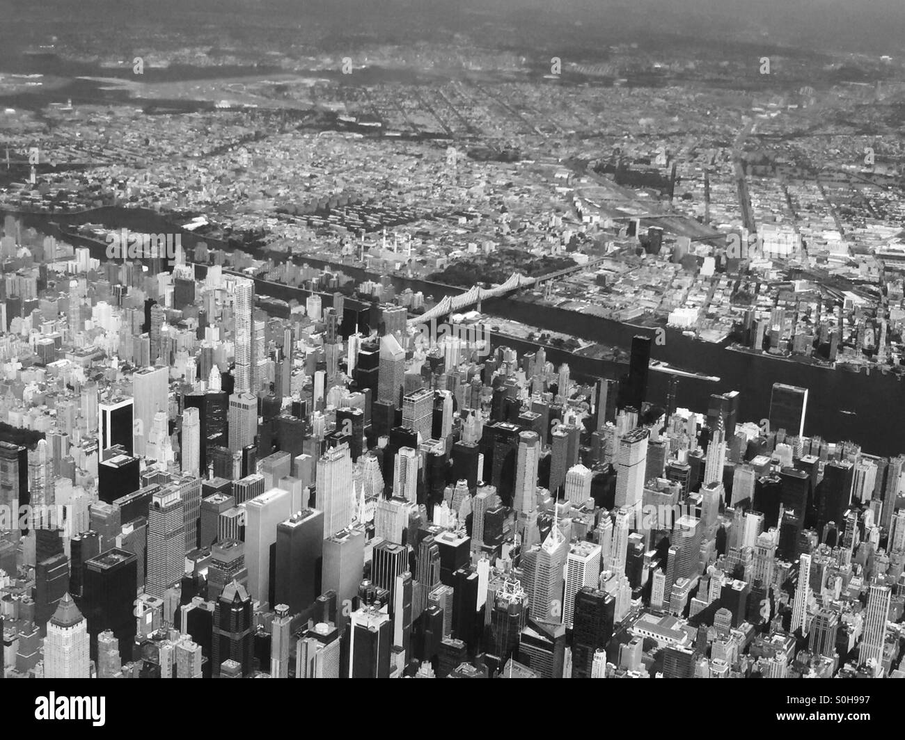 Black and white photo of midtown Manhattan Stock Photo