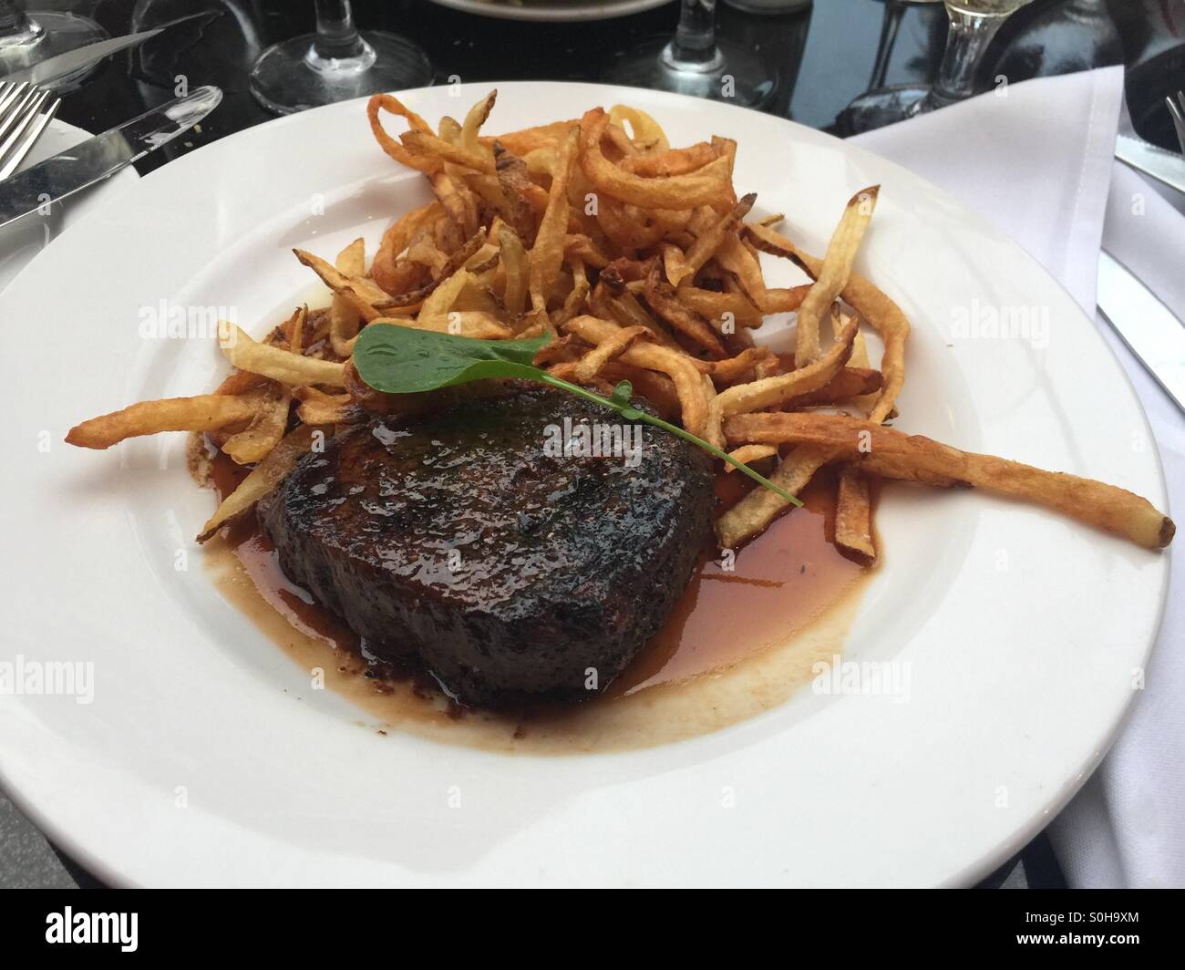 Steak marinated in Merlot Stock Photo