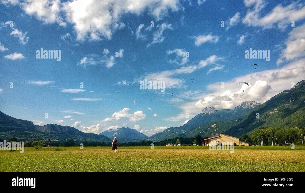 Fields near Lake Annecy France - Smartphone Captured Stock Image